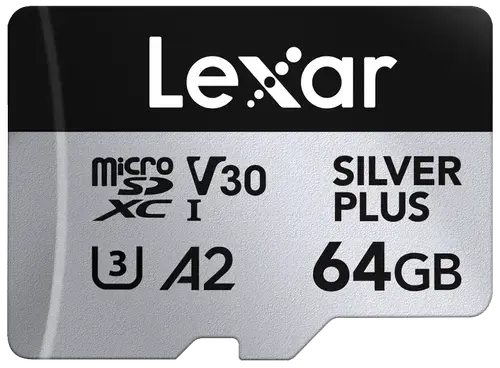 Card de memorie Lexar Professional SILVER Plus LMSSIPL064G-BNANG, 64GB, microSDXC, UHS-I U3, V30