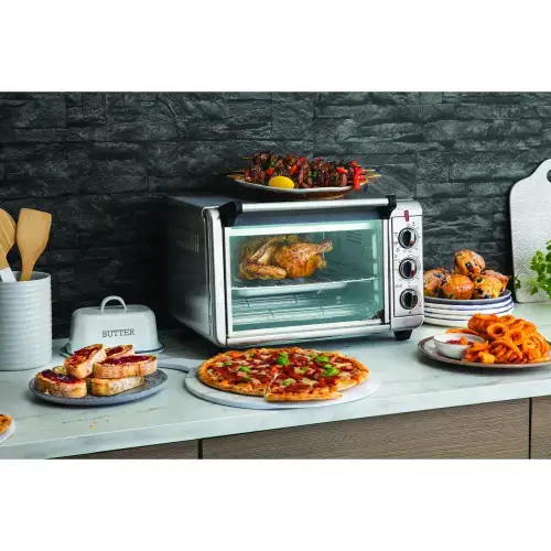 Cuptor electric cu aer circulant Russell Hobbs Express Air Fry 26095-56, 1500 W, Convectie, 5 programe, Argintiu