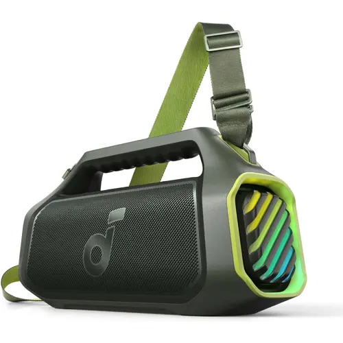 Boxa portabila Anker Soundcore Boom 2 Plus, 140W, BassUp 2.0, IPX7, Lumini RGB, Baterie externa, Bluetooth 5.3, Verde