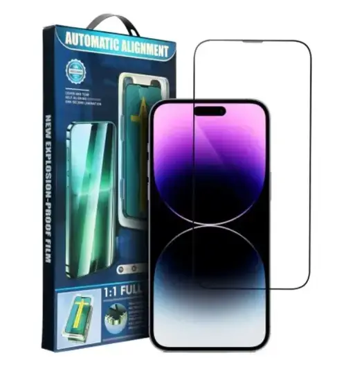 Folie de protectie Ecran OEM Automatic Alignment pentru Apple iPhone 16 Pro Max, Sticla Securizata, Full Glue, 5D, Neagra