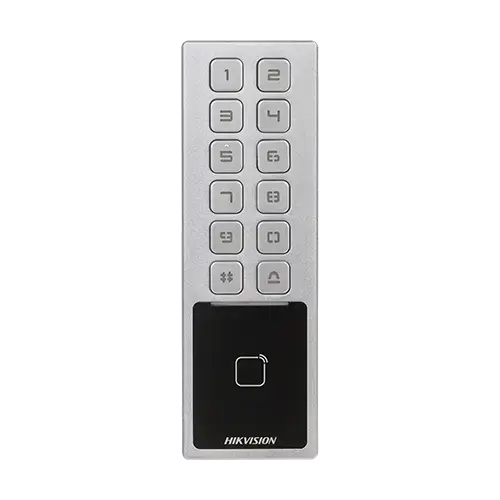 Terminal control acces cu tastatura, card M1, Bluetooth, Wi-Fi, Alarma - Hikvision DS-K1T805MBWX