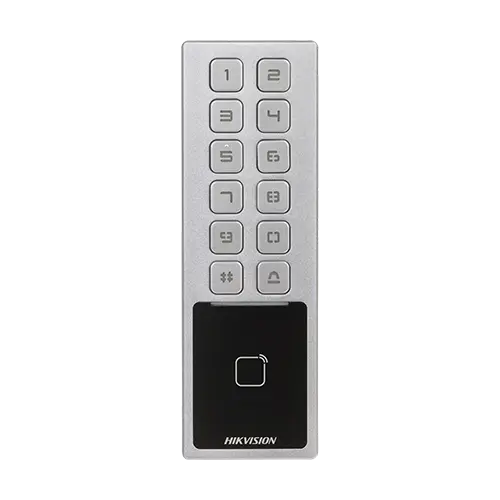 Terminal control acces cu tastatura, card M1, Bluetooth, Wi-Fi, Alarma - Hikvision DS-K1T805MBWX
