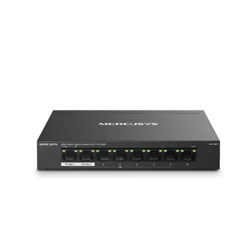 Switch Mercusys MS108GP, 8 porturi, gigabit, 7 porturi PoE+