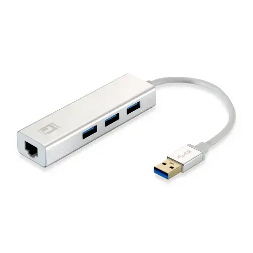 Adaptor retea USB LevelOne Gigabit, 120x120x25mm, Argintiu