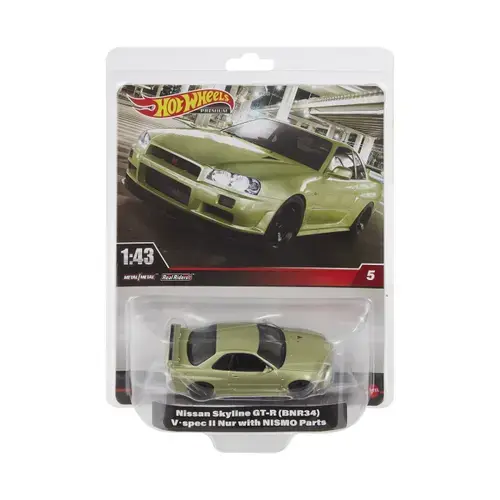 Masinuta Hot Wheels Premium Real Riders Pop Culture, Nissan Skyline Gt-R, 1:43