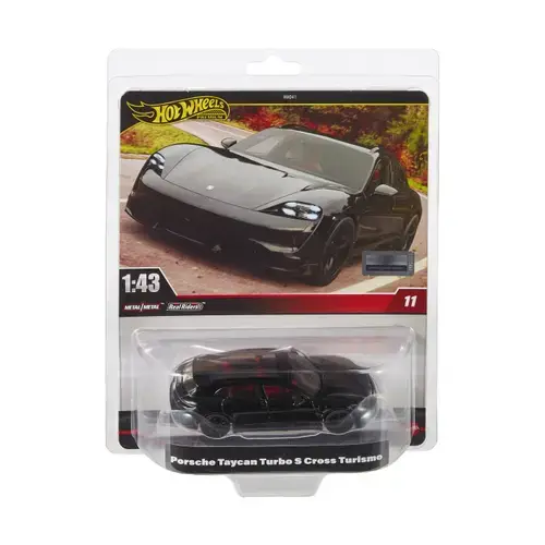 Masinuta Hot Wheels Premium Real Riders Pop Culture, Porsche Taycan Turbo S Cross Turismo, 1:43