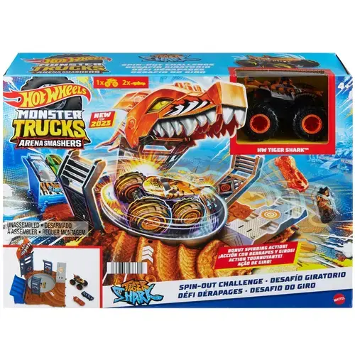 Set de joaca Hot Wheels Monster Trucks Arena Smashers, Spin-out challenge