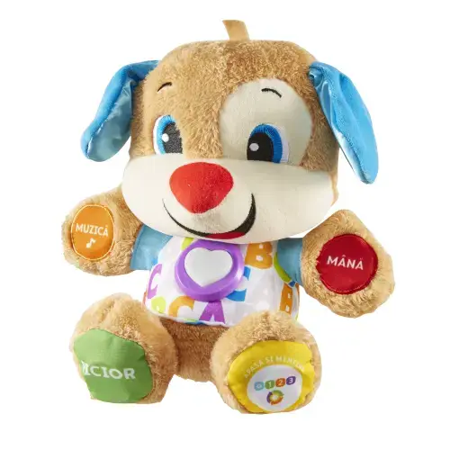 Jucarie interactiva Fisher Price, Catelusul vorbitor Smart Stages, 35 cm