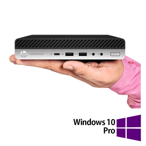 Calculator Sistem PC Refurbished HP EliteDesk 800 G3 Mini PC, Intel Core i7-7700T 2.90GHz, 8GB DDR4, 256GB SSD + Windows 10 Pro