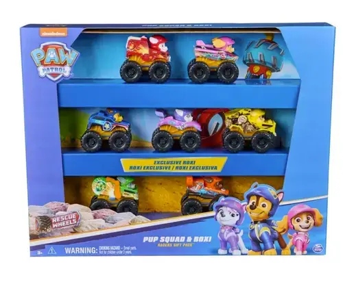 Set 7 vehicule cu figurine Paw Patrol Pup Squad and Roxi