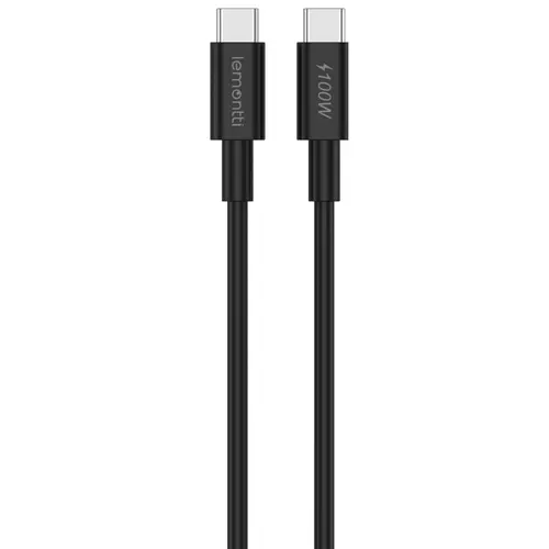 Cablu Fast Charge Lemontti Type-C la Type-C, PD, 100W, 2m, Negru