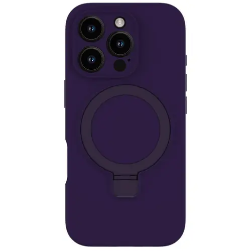 Husa Lemontti Liquid Silicon MagSafe iPhone 16 Pro, cu suport, Mov