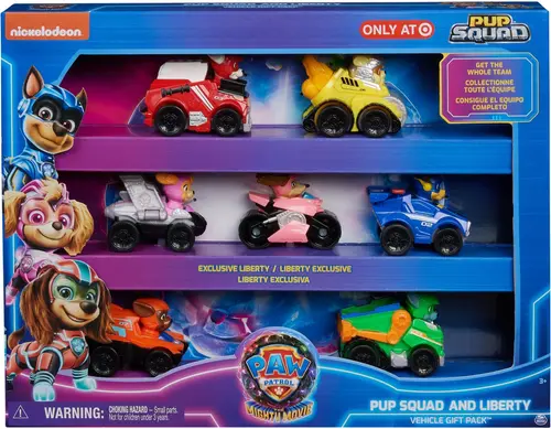 Set de joaca Spin Master Paw Patrol: The Mighty Movie Echipa de catei cu vehicule, 7 piese