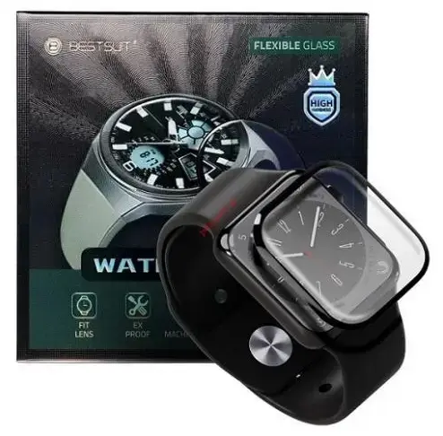 Folie Protectie Bestsuit pentru Huawei Watch 4 Pro, Sticla Flexibila, Neagra