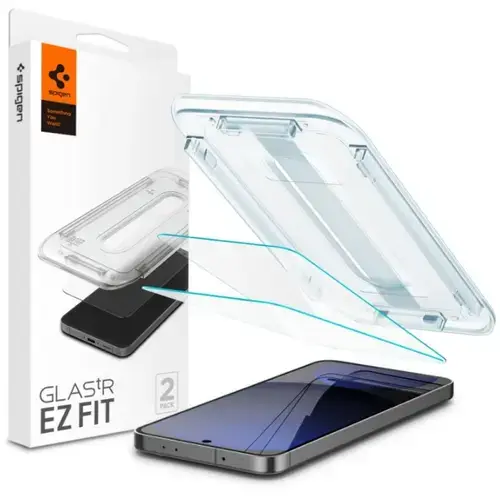 Folie de protectie Ecran Spigen EZ FIT pentru Samsung Galaxy S24 FE S721, Sticla Securizata, Full Glue, Set 2 bucati AGL08729