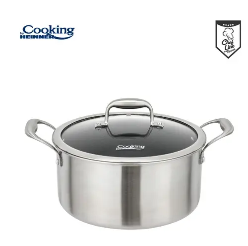 Semioala inox cu capac Heinner HR-MRK-28, 28 x 13 cm, 7 L