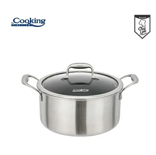 Semioala inox cu capac Heinner HR-MRK-24, 24 x 12 cm, 5 L