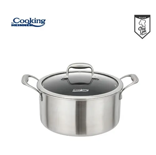 Semioala inox cu capac Heinner HR-MRK-24, 24 x 12 cm, 5 L