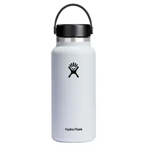 Sticla termos Hydro Flask Wide Mouth, White, inox, 950ml