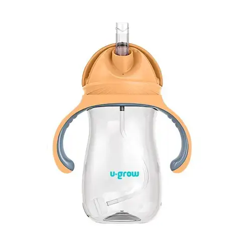 Cana cu pai tritan U-Grow UG-895OG, 300ml, Portocaliu