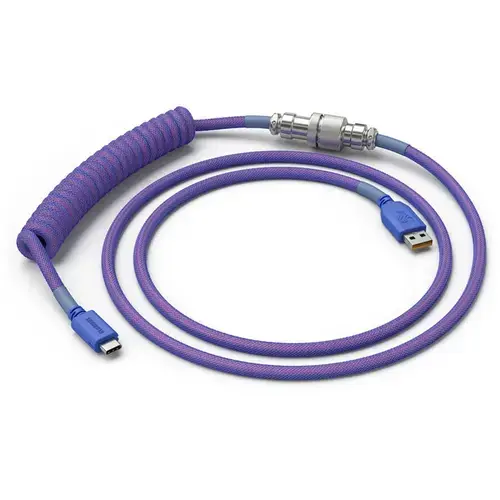 Cablu tastatura Glorious Coiled Nebula, USB-C - USB-A, 1.37m, Mov