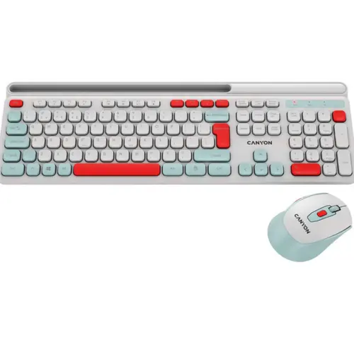 Kit Canyon HSET-W5, Tastatura, USB, Wireless + Mouse Optic, USB, Wireless