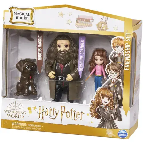 Set 3 figurine Harry Potter Wizarding World Hermione, Hagrid, Fang