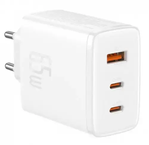 Incarcator Retea Baseus Cube Pro P10152301213-00, 65W, 3.25A, 1 x USB-A - 2 x USB-C, Alb