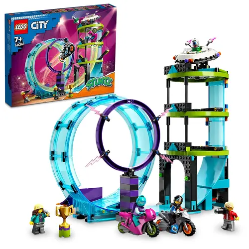 LEGO® City - Provocarea suprema de cascadorii pe motocicleta 60361, 385 piese