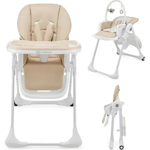 Scaun de masa Kinderkraft Tummie, reglabil, greutate maxima suportata15 Kg, Bej