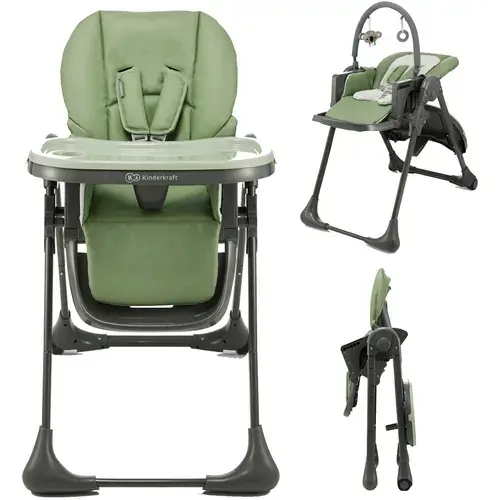Scaun de masa Kinderkraft Tummie, reglabil, greutate maxima suportata15 Kg, Verde