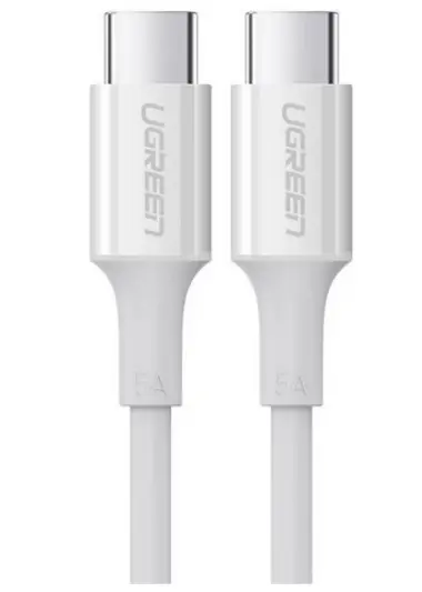 Cablu Date si Incarcare USB-C - USB-C UGREEN US300, 100W, 1m, Alb