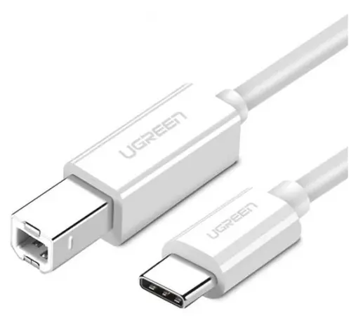 Cablu Imprimanta UGREEN US241, USB-C - USB-B, 1.5m, Alb