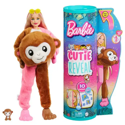 Papusa Barbie Cutie Reveal Maimutica