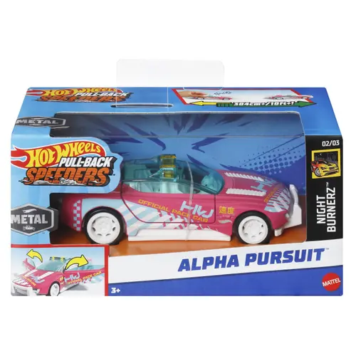 Masinuta Hot Wheels Pull Back - Alpha Pursuit, 1:43