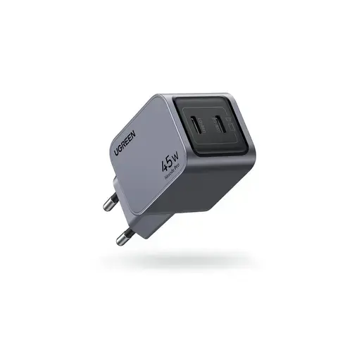 Incarcator retea Ugreen Nexode Pro, 45W, 2x USB-C, GaN Fast Charger, Gri