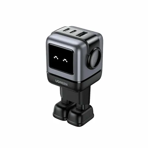 Incarcator retea Ugreen Uno 65W, GaN Fast Charging, 2x USB-C, 1x USB-A, Negru