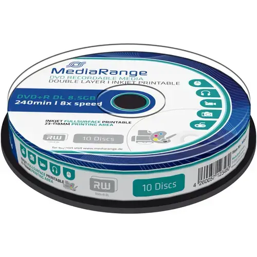 MediaRange DVD+R Double Layer Print, 8X, 10 buc