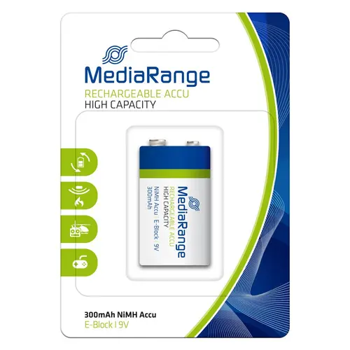 Baterie reincarcabila MediaRange, 9 V, 300 mAh