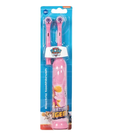 Periuta de dinti electrica Paw Patrol KAR0002, cu baterii, cap de rezerva, Roz