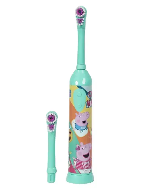 Periuta de dinti electrica Peppa Pig KAR0004, cu baterii, cap de rezerva, Verde