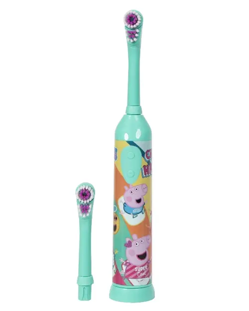 Periuta de dinti electrica Peppa Pig KAR0004, cu baterii, cap de rezerva, Verde