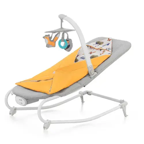 Sezlong 2in1 pentru bebelusi KinderKraft  Felio 2, jucarii incluse, Galben