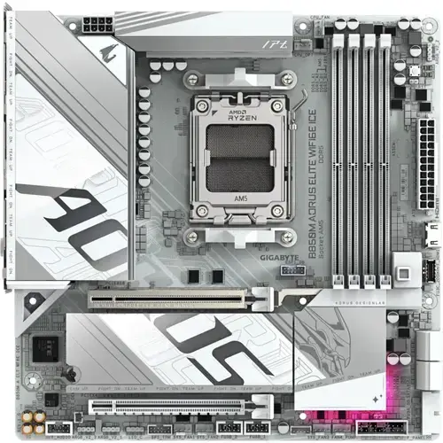Placa de baza GIGABYTE B850M AORUS ELITE WIFI6E ICE, AMD B850, AM5, DDR5, mATX