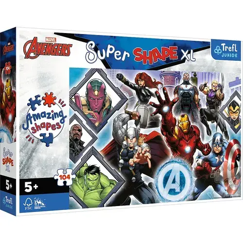 Puzzle Trefl Junior Super Shape XL Avengers, 104 piese