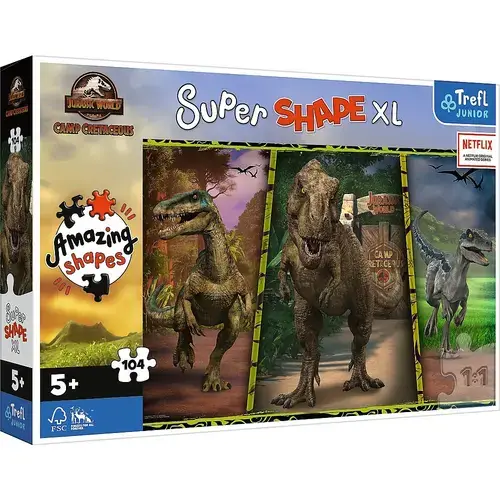 Puzzle Trefl Junior Super Shape XL Jurassic World, 104 piese