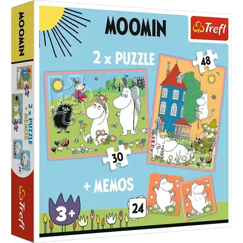 Joc Memorie si Puzzle Trefl 2 in 1 Memo Moomin