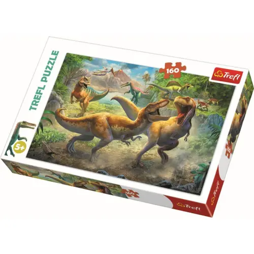 Puzzle Trefl Tyrannosauri in lupta, 160 piese