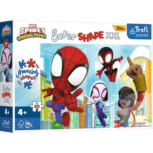 Puzzle Trefl Junior Super Shape XXL, Prietenii lui Spidey, 60 piese