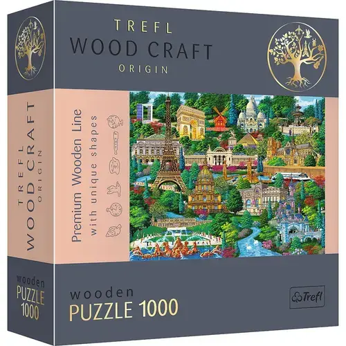 Puzzle din lemn Trefl  Obiective turistice din Franta, 1000 piese